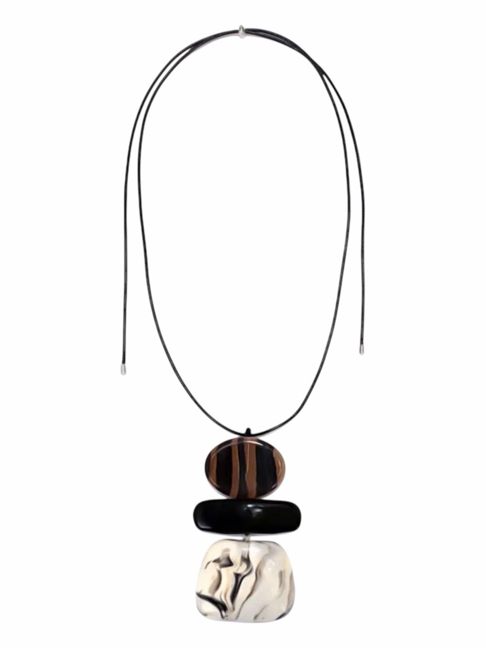 Bobo Resin Pendant Rope Adjustable Necklace NWT